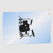 Serviette De Golf Drums Musique Design bleu (Horizontal)