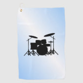 Serviette De Golf Drums Musique Design bleu (Devant)