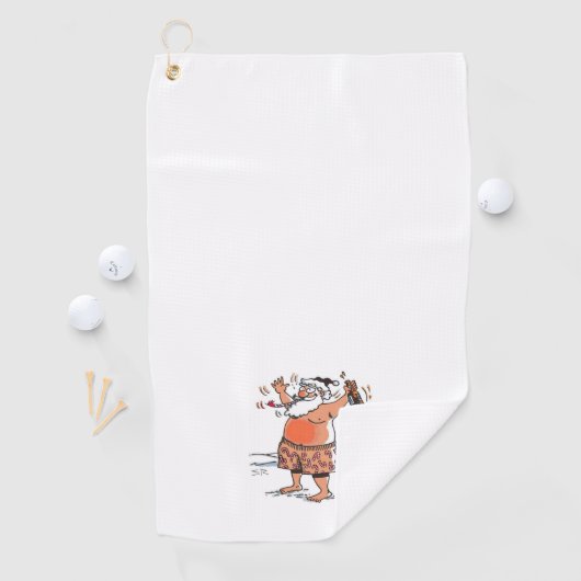 Serviette de golf Drunk Père Noël (En situation)