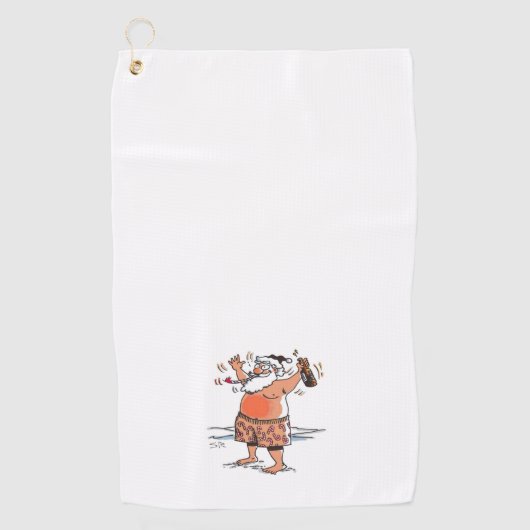 Serviette de golf Drunk Père Noël (Devant)