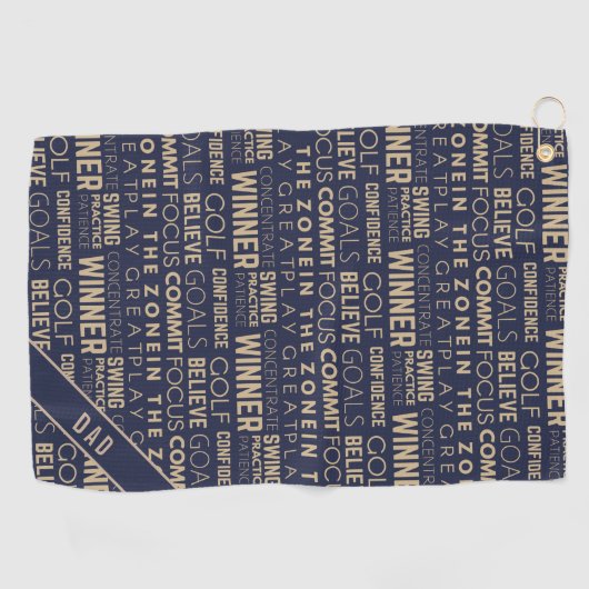 Serviette de golf du gagnant du golf Monogram Blue (Horizontal)