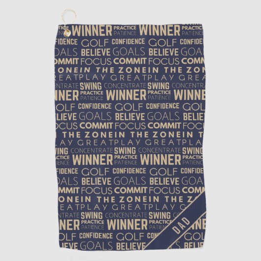 Serviette de golf du gagnant du golf Monogram Blue (Devant)