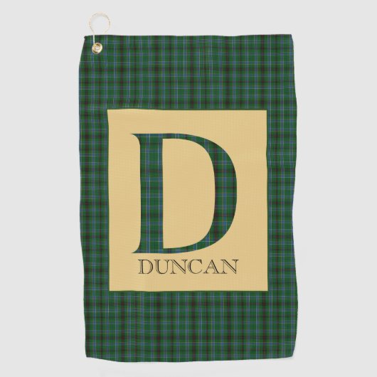 Serviette De Golf Duncan Tartan Monogramme D (Devant)