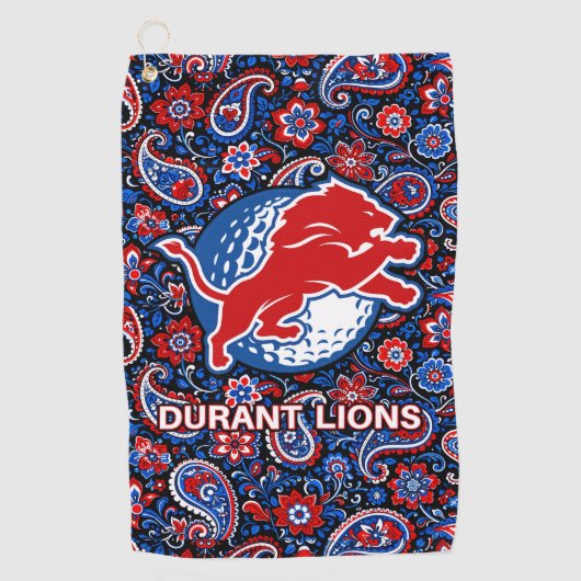 Serviette De Golf Durant Lions Golf - Paisley Blue Floral (Devant)