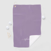 Serviette De Golf Dusty Purple Moderne Girl Nom du monogramme (En situation)