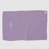 Serviette De Golf Dusty Purple Moderne Girl Nom du monogramme (Horizontal)
