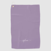 Serviette De Golf Dusty Purple Moderne Girl Nom du monogramme (Devant)