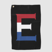 Serviette De Golf E Monogramme superposé sur l'indicateur NLD sur le (Devant)