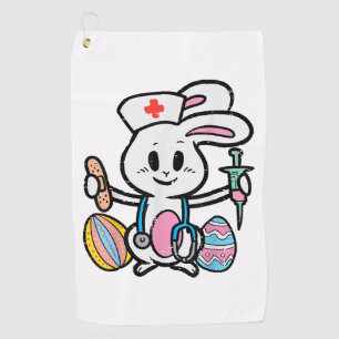 Serviette De Golf Easter Bunny Nurse Stethoscope mignonne Rabbit Scr