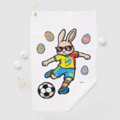 Serviette De Golf Easter Bunny Soccer Kick Rabbit Football Boys Kids (En situation)