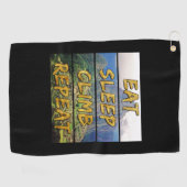 Serviette De Golf Eat Sleep Climat Repeat - Machu Picchu, Pérou (Horizontal)
