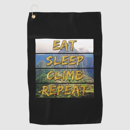 Serviette De Golf Eat Sleep Climat Repeat - Machu Picchu, Pérou (Devant)