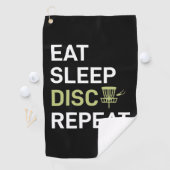 Serviette De Golf Eat Sleep Disk Golf Répéter (En situation)