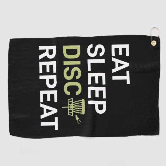Serviette De Golf Eat Sleep Disk Golf Répéter (Horizontal)