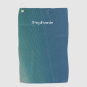 Serviette De Golf Eau Bleue turquoise Monogramme Abstrait Nom Plage (Devant)