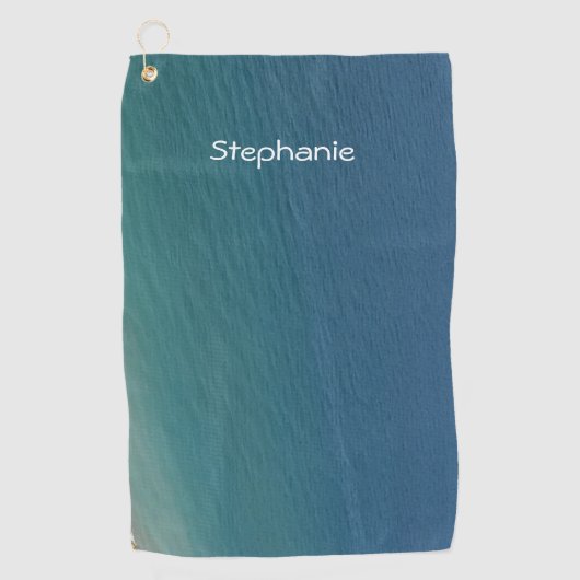 Serviette De Golf Eau Bleue turquoise Monogramme Abstrait Nom Plage (Devant)