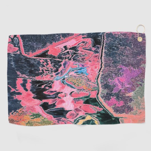 SERVIETTE DE GOLF EAU DE FLUX ABSTRAITE (Horizontal)