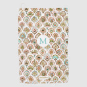 Serviette De Golf Échelles de poissons roses de menthe d'or de (Devant)