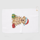 Serviette De Golf Éclairage de Noël Chapeau Labrador Retriever Chien (Horizontal)