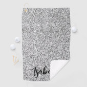 Serviette De Golf Éclaircissements de parties scintillant gris argen (En situation)