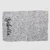 Serviette De Golf Éclaircissements de parties scintillant gris argen (Horizontal)