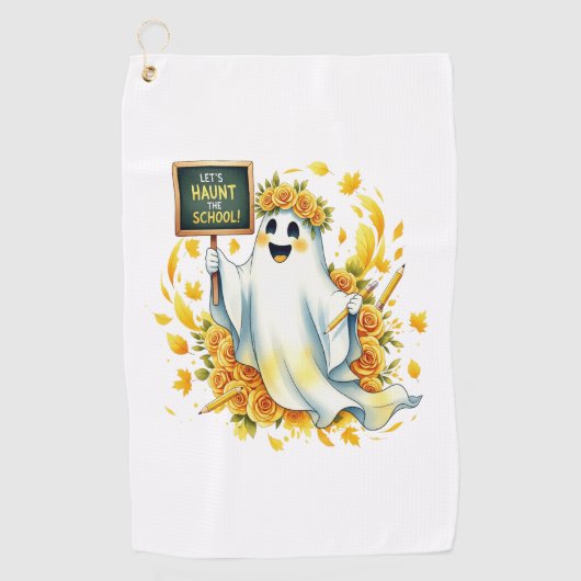 Serviette De Golf École Ghost Haunt Halloween (Devant)