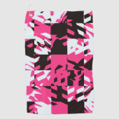 Serviette De Golf Écossais Abstrait Numérique Rose (Devant)