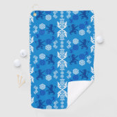 Serviette De Golf Écossais bleu et blanc (En situation)