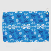 Serviette De Golf Écossais bleu et blanc (Horizontal)