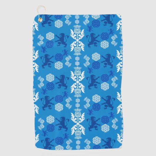 Serviette De Golf Écossais bleu et blanc (Devant)