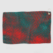 Serviette De Golf Écrans croquants rouges sur cyan rouge (Horizontal)