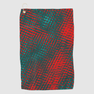 Serviette De Golf Écrans croquants rouges sur cyan rouge