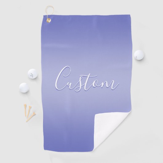 Serviette De Golf Écriture cursive éditable | Violet blanc et violet (En situation)