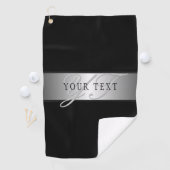 Serviette De Golf Écriture élégante de monogramme modifiable | Noir (En situation)