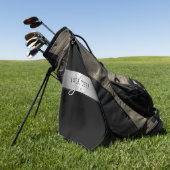 Serviette De Golf Écriture élégante de monogramme modifiable | Noir (Vert)