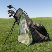Serviette De Golf Écureuil mangeant une arachide (Vert)