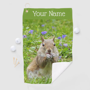 Serviette De Golf Écureuil parmi les violettes sauvages