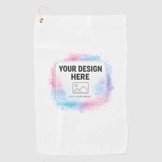 Serviette De Golf Editable Watercolor Design Template – Your Design (Devant)