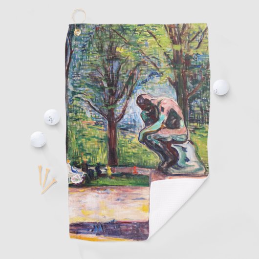 Serviette De Golf Edvard Munch - Le penseur de Rodin (En situation)