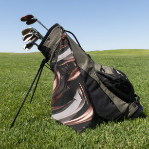 Serviette De Golf Effet 3D Abstrait cool noir, argent et cuivre