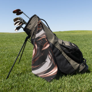 Serviette De Golf Effet 3D Abstrait cool noir, argent et cuivre