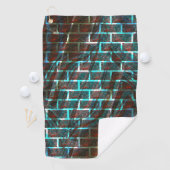 Serviette De Golf Effet de brique rouge et bleu taché, grille ou ray (En situation)