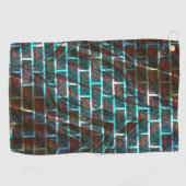Serviette De Golf Effet de brique rouge et bleu taché, grille ou ray (Horizontal)