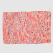 Serviette De Golf Effet de mosaïque ciselée en couleur pêche et saum (Horizontal)