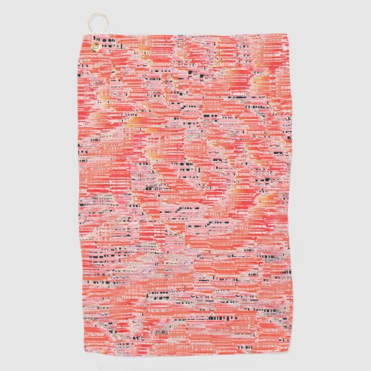 Serviette De Golf Effet de mosaïque ciselée en couleur pêche et saum (Devant)