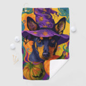 Serviette De Golf Éffrayant australien Kelpie Citrouille Halloween (En situation)