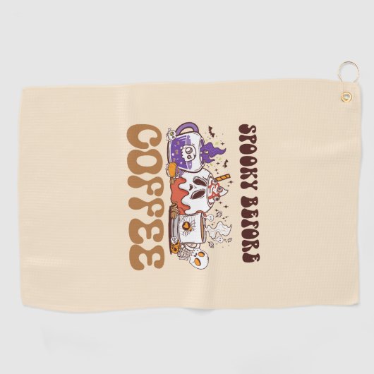 Serviette De Golf Éffrayant Avant Café (Horizontal)