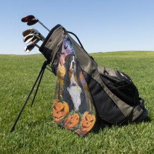 Serviette De Golf Éffrayant Bernese Mountain Halloween Citrouille so