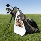 Serviette De Golf Éffrayant squelette astuce ou traitement classique (Vert)