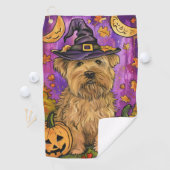 Serviette De Golf Éffrayant Wheaten Terrier Chien Halloween Citrouil (En situation)